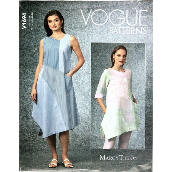 Vogue V1694 Misses 16 to 24 Marcy Tilton Pullover Dress and Tunic Sewing Pattern - Picture 1 of 2